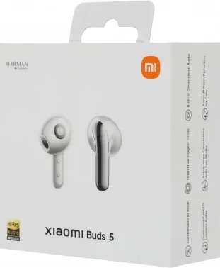 Гарнитура вкладыши Xiaomi Buds 5 M2341E1 серый беспроводные bluetooth в ушной раковине (BHR8116GL)