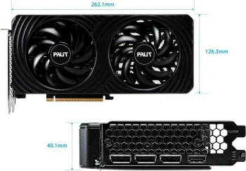Видеокарта Palit PCI-E 5.0 PA-RTX5060 DUAL OC NVIDIA GeForce RTX 5060 8Gb 128bit GDDR7 2280/28000 HDMIx1 DPx3 HDCP Ret