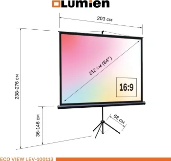 Экран Lumien 84" 192x110см Eco Picture LEV-100113 16:9 напольный натяжной черный
