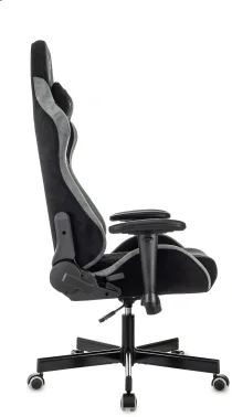 Кресло игровое Knight Regal Fabric черный/серый искусственная замша с подголов. крестов. металл