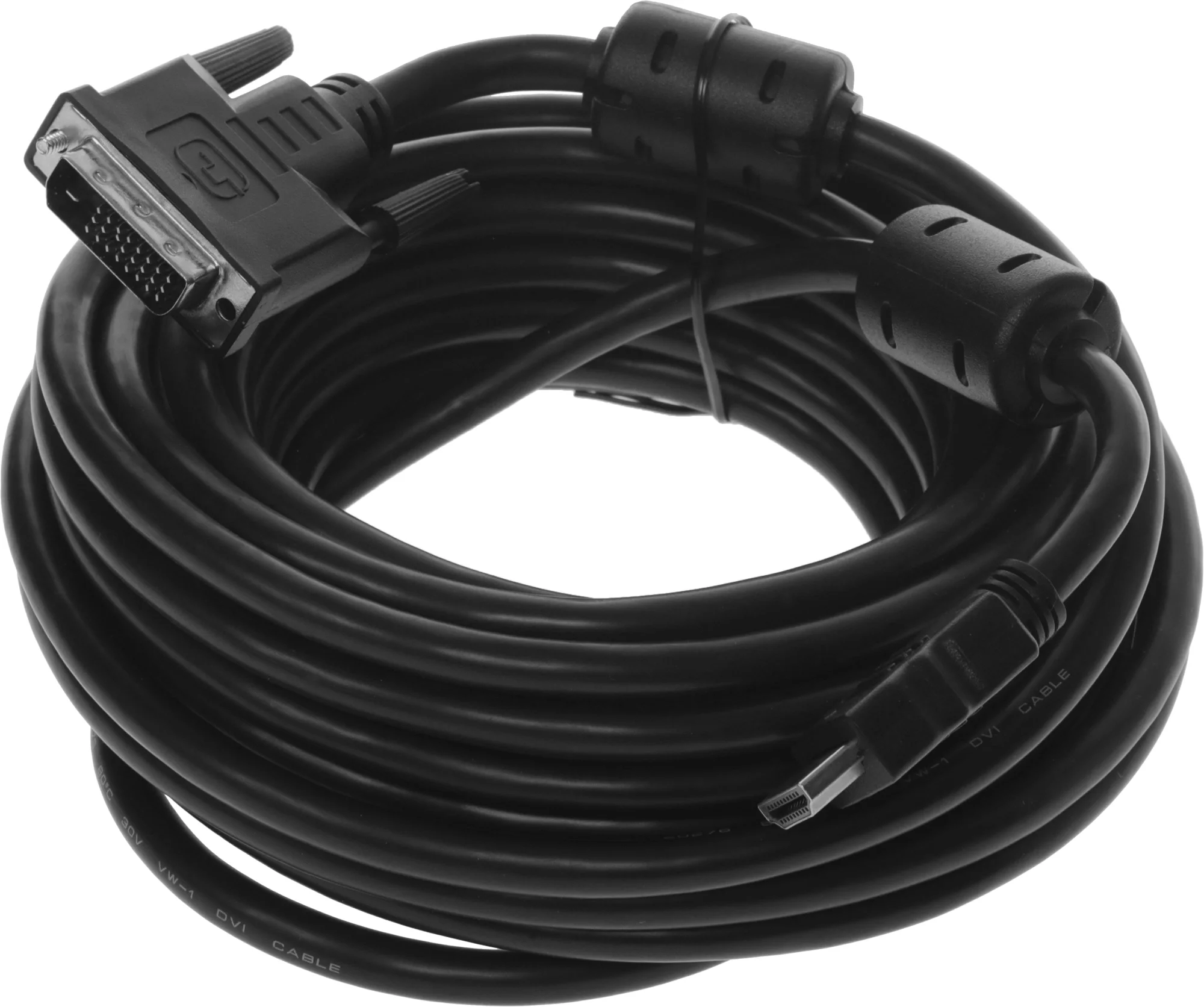 Кабель-переходник аудио-видео Buro HDMI (m)/DVI-D (m) 10м. феррит.кольца позолоч.конт. (HDMI-19M-DVI-D-10M)