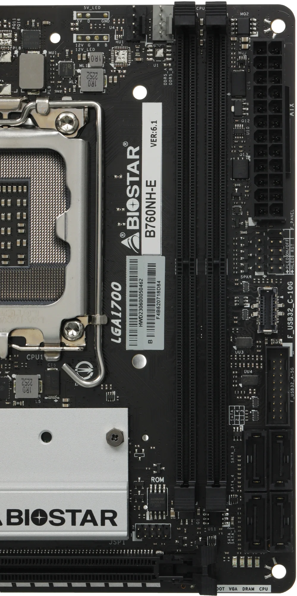 Материнская плата Biostar B760NH-E Soc-1700 Intel B760 2xDDR5 mini-ITX AC`97 8ch(7.1) 2.5Gg RAID+HDMI+DP