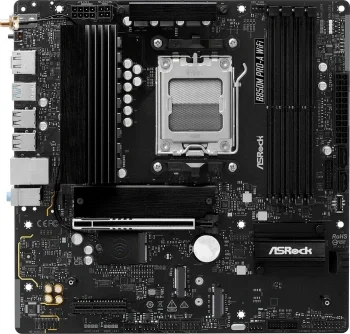 Материнская плата Asrock B850M PRO-A WIFI Socket AM5 AMD B850 4xDDR5 mATX AC`97 8ch(7.1) 2.5Gg RAID+HDMI+DP