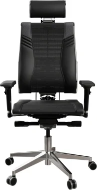 Кресло руководителя эргономичное Метта Yoga 4DT B2-15D - YM93+Infinity+carbon черный сетка/кожа с подголов. крестов. алюминий хром