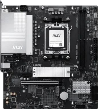 Материнская плата MSI PRO B850M-B GEN4 Socket AM5 AMD B850 2xDDR5 mATX AC`97 8ch(7.1) 2.5Gg RAID+HDMI+DP