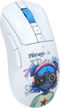 Мышь A4Tech Bloody R73 Pro белый/рисунок оптическая 26000dpi беспров. USB/USB-C 7but (R73 PRO NYX MIRAGE)