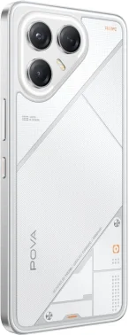 Смартфон Tecno Pova 7 Ultra 5G 256Gb 8Gb белый моноблок 3G 4G 2Sim 6.67" 1260x2800 Android 15 108Mpix 802.11 a/b/g/n/ac/ax NFC GPS GSM900/1800 Protect