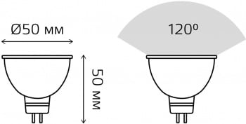 Лампа светодиодная Gauss Elementary MR16 3.5Вт цок.:GU5.3 спот 220B св.свеч.бел.нейт. MR16 (упак.:10шт) (13524)