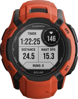 Смарт-часы Garmin Instinct 2X Solar 50мм 1" MIP корп.красный рем.красный (010-02805-01)