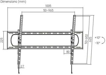 Кронштейн для телевизора Ultramounts UM851T черный 60"-120" макс.120кг настенный наклон
