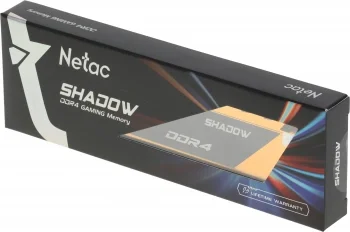 Память DDR4 8GB 3200MHz Netac NTSDD4P32SP-08Y Shadow RTL Gaming PC4-25600 CL16 DIMM 288-pin 1.35В с радиатором Ret