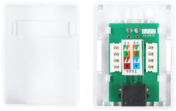 Розетка Lanmaster TWT-SM1-45-WH RJ45 1 кат.5E бел. (упак.:1шт)