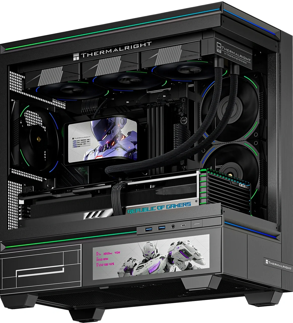 Система водяного охлаждения Thermalright Wonder Vision 360 Turbo ARGB Soc-AM5/AM4/1200/1700/1851 черный 4-pin 44.7dB Al LCD Ret (W-VISION-TURBO-360-BL-ARGB)