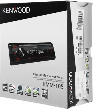 Автомагнитола Kenwood KMM-105 1DIN 4x50Вт USB 2.0 AUX 1 RDS