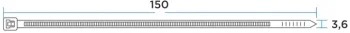 Стяжка эластомерная Rexant 07-0151-4 150x3.6мм (упак:100шт) нейлон 6.6 черный