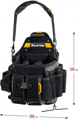 Сумка для инструментов Kraftool KPB-23 23карм. черный/желтый (38766)