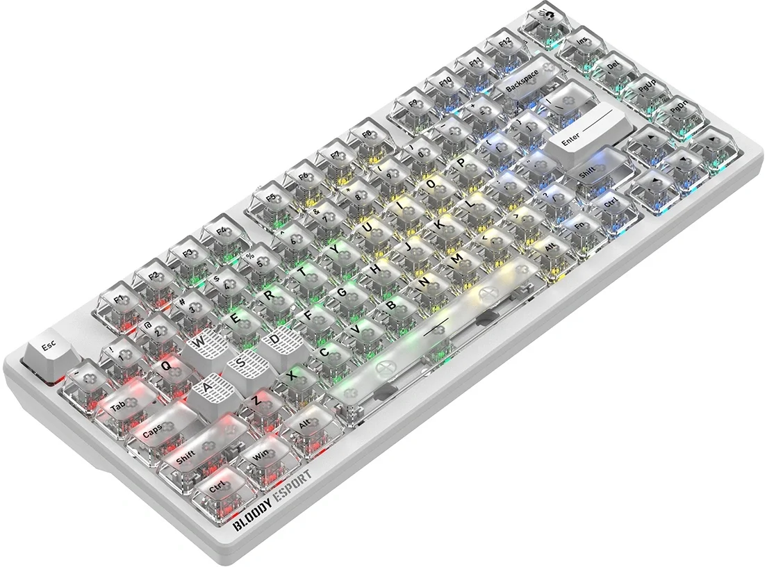 Клавиатура A4Tech Bloody MS76 механическая белый USB Multimedia for gamer LED (MS76) кабель 1.8м