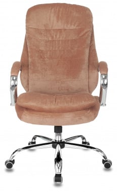 Кресло руководителя Бюрократ T-9950SL Fabric светло-коричневый Velvet 90 крестов. металл хром
