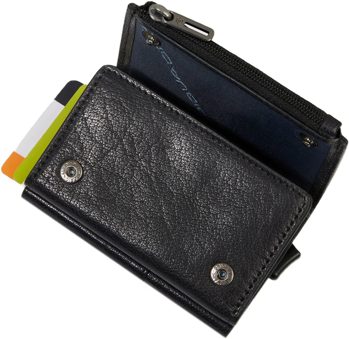 Чехол для кредитных карт Piquadro Solm PP5585S141R/N черный натур.кожа/алюм.