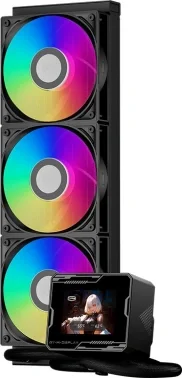 Система водяного охлаждения PcCooler GT360M Display ARGB Soc-AM5/AM4/1200/1700/1851 черный 4-pin 15-33.7dB Al LCD 310W Ret (GT360M-BKAWXX-GL)