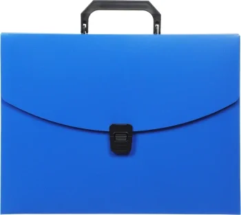 Портфель Бюрократ -BPP01BLUE 1 отдел. A4 пластик 0.7мм синий