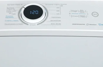 Стиральная машина Midea MF100T80BS/W-RU класс: A загр.вертикальная макс.:8кг белый инвертор