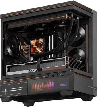 Система водяного охлаждения Thermalright Peerless Vision 360 UB ARGB Soc-AM5/AM4/1200/1700/1851 черный 4-pin 27dB Al LCD Ret (P-VISION-UB-360-BL-ARGB)