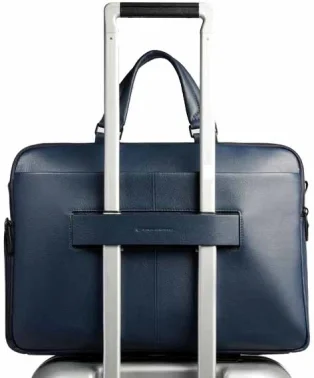 Деловая сумка мужская Piquadro Russel CA6026W137/BLU с отделением для ноутбука 15.6" синяя натур.кожа