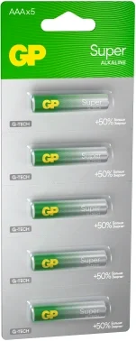Батарея GP Super Alkaline 24AA21-2CRSC5 AAA (5шт) спайка