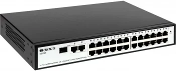 Коммутатор Origo OS1326 OS1326/A1A (L2) 24x100Мбит/с 1x1Гбит/с 1xКомбо(1000BASE-T/SFP) 1SFP управляемый