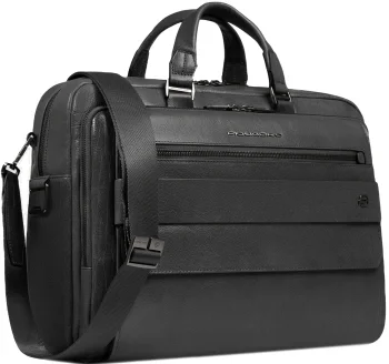 Деловая сумка мужская Piquadro Solm CA7025S141/N с отделением для ноутбука 14" черная натур.кожа