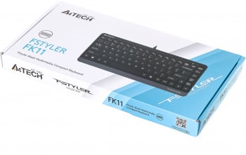 Клавиатура A4Tech FK11 черный USB slim (FK11 USB (GREY)) кабель 1.5м