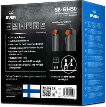 Саундбар Sven SB-G1450 мини 2.0 черный 10Вт BT