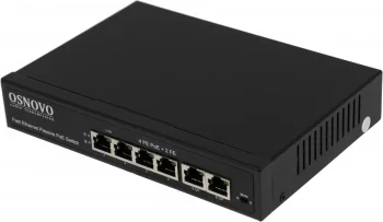 Коммутатор Osnovo SW-20600/A(80W) (L2) 6x100Мбит/с 4PoE 80W неуправляемый