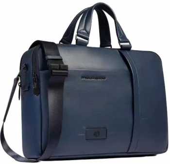 Деловая сумка мужская Piquadro Russel CA6026W137/BLU с отделением для ноутбука 15.6" синяя натур.кожа