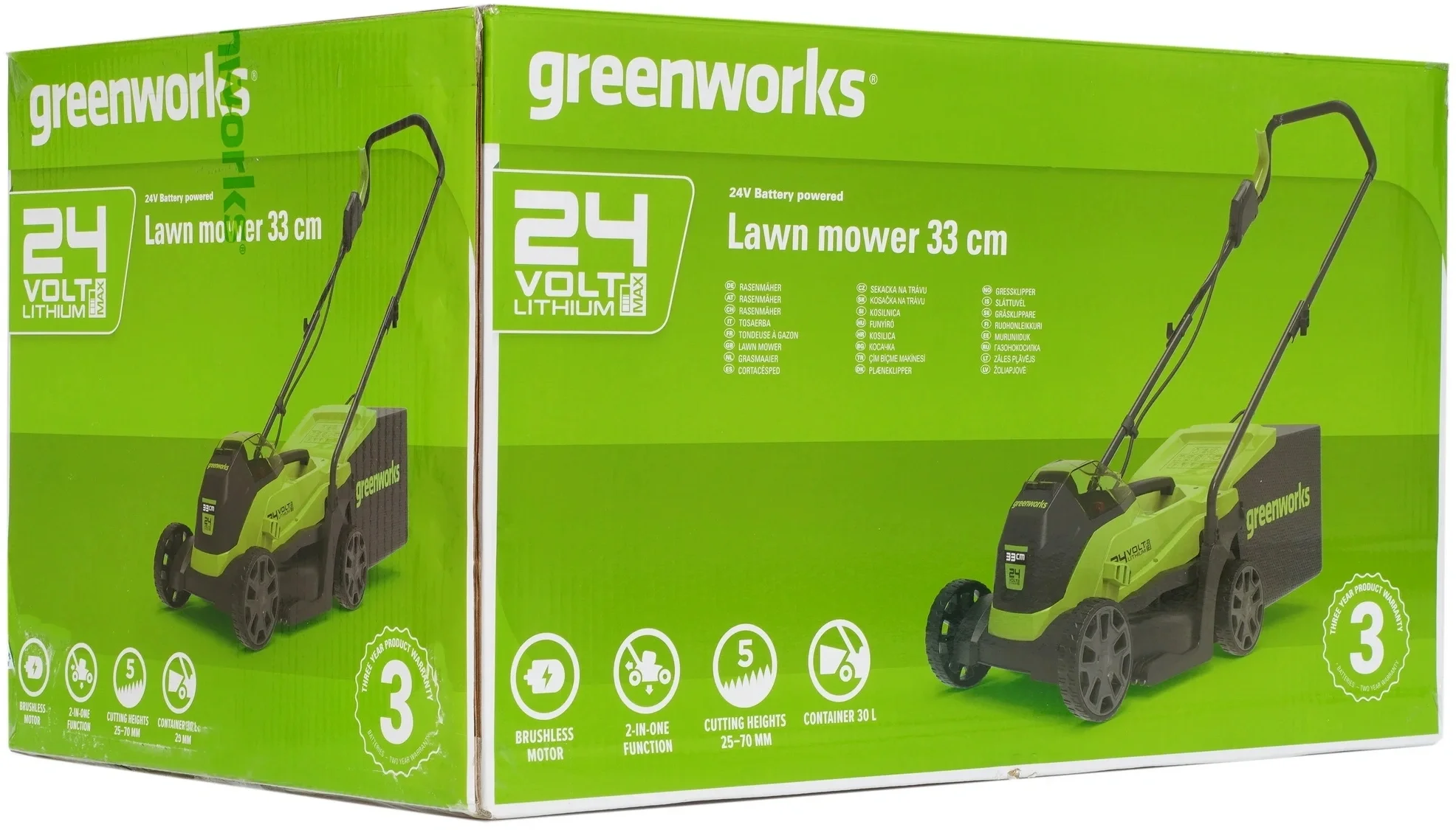 Газонокосилка роторная Greenworks GD24LM33K4 (2516107UB)