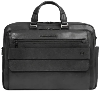 Деловая сумка мужская Piquadro Solm CA7025S141/N с отделением для ноутбука 14" черная натур.кожа