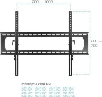 Кронштейн для телевизора Kromax STAR PRO-112 черный 55"-100" макс.103кг настенный наклон