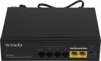 Коммутатор Tenda SG106PC (L2) 6x1Гбит/с 4PoE 50W неуправляемый