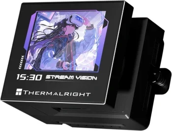 Система водяного охлаждения Thermalright Stream Vision 360 нет подсветки Soc-AM5/AM4/1200/1700/1851 черный 4-pin 31.4dB Al LCD Ret (S-VISION-360-BL)
