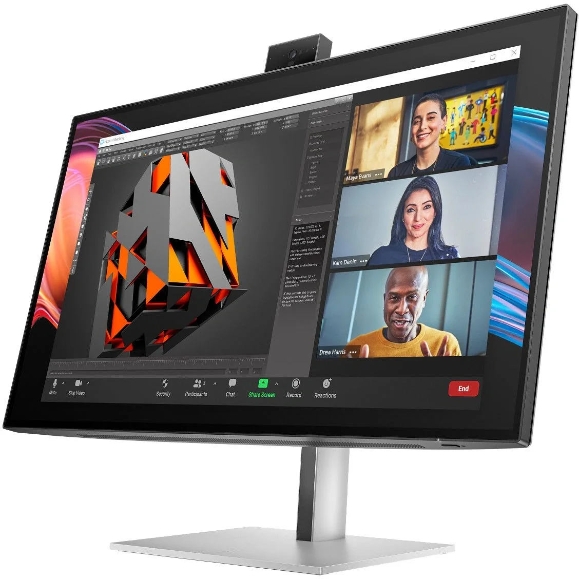 Монитор HP 27" Series 7 Pro 727pm черный IPS LED 5ms 16:9 HDMI M/M Cam матовая HAS Piv 2000:1 400cd 178гр/178гр 3840x2160 60Hz FreeSync Premium DP 4K USB 7кг