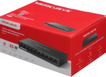 Коммутатор Mercusys MS110P (L2) 10x100Мбит/с 8PoE+ 65W неуправляемый