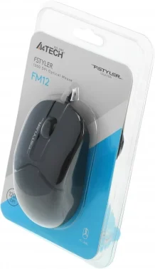 Мышь A4Tech Fstyler FM12 черный оптическая 1200dpi USB 3but (FM12 BLACK)
