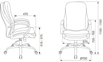 Кресло руководителя Бюрократ T-9950SL Fabric серый Alfa 44 крестов. металл хром