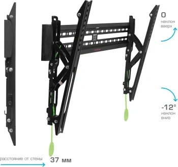 Кронштейн для телевизора Arm Media PLASMA-12 черный 35"-75" макс.60кг настенный наклон