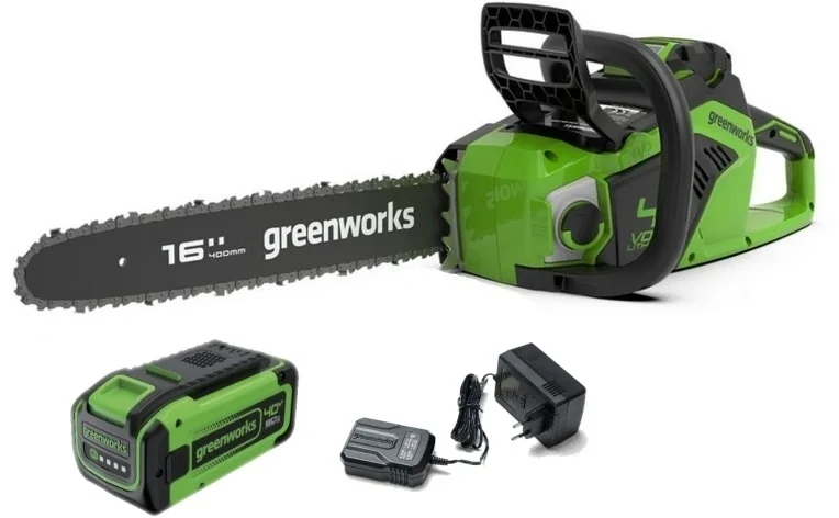 Цепная пила Greenworks GD40CS18 аккум. 1800Вт 2.4л.с. дл.шины:16" (40cm) 1аккум. 8Ач ЗУ (2005807UH)