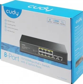 Коммутатор Cudy FS1010P (L2) 10x100Мбит/с 8PoE+ 120W неуправляемый
