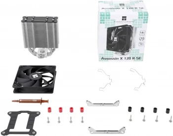 Устройство охлаждения(кулер) Thermalright Assassin X 120 Refined SE Soc-AM5/AM4/1200/1700/1851 черный 4-pin 25.6dB Al+Cu 630gr Ret (AX120-R-SE)