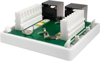 Розетка Suprlan 10-0308-1 наклад. RJ45 2 кат.5E FTP бел.