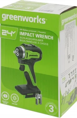 Гайковерт Greenworks G24IW200 аккум. патрон:квад.3/8" (3803607)